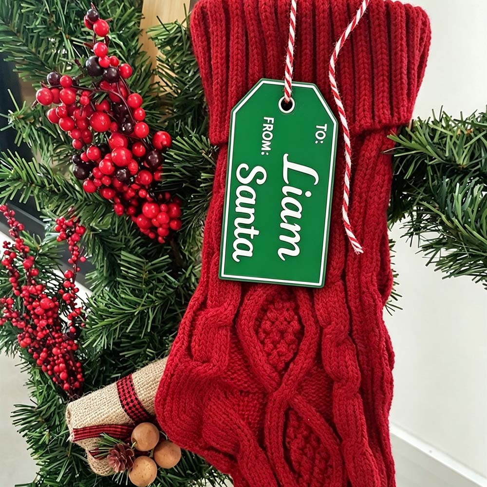 Personalized 3D Printed Christmas Santa Gift Tag | MCGift369