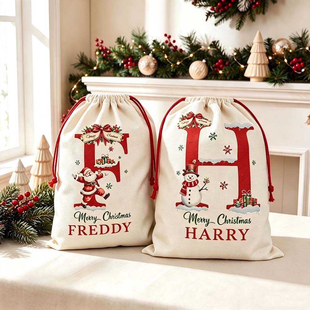 Personalized Monogram Christmas Santa Sack for Gifts | MCGift372
