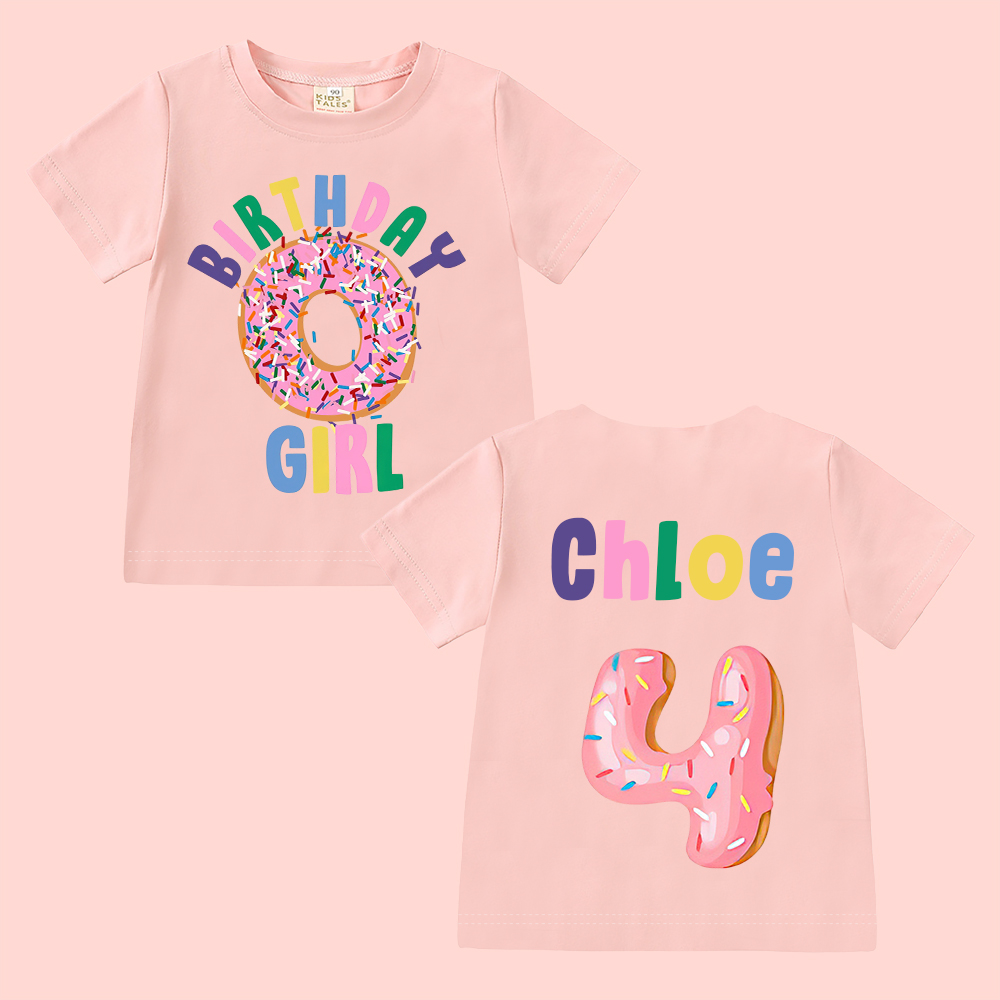 Personalized Donut Sprinkles Theme Birthday T-Shirt | inBirth29