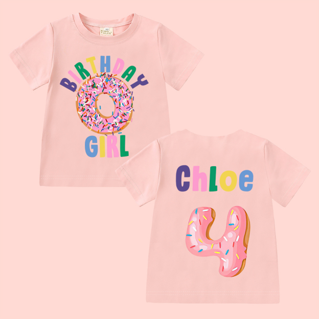 Personalized Donut Sprinkles Theme Birthday T-Shirt | inBirth29