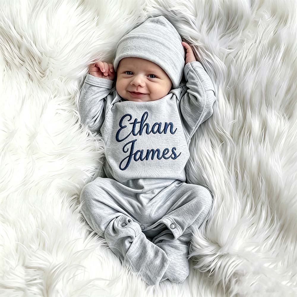 Personalized Embroidery Baby Coming Home Outfit Set | CWBaby523