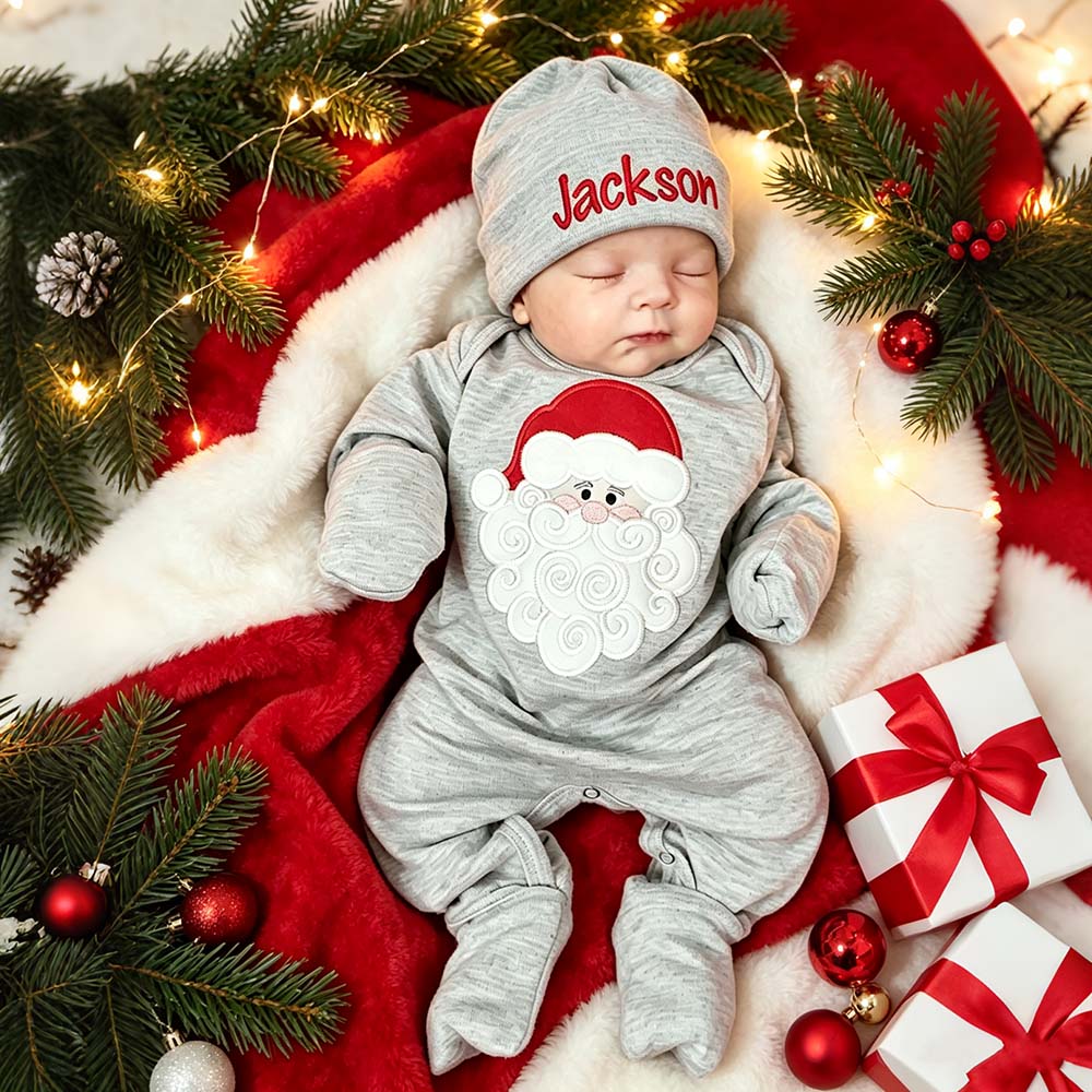 Personalized Embroidery Baby Christmas Santa Outfit Set | MCGift378
