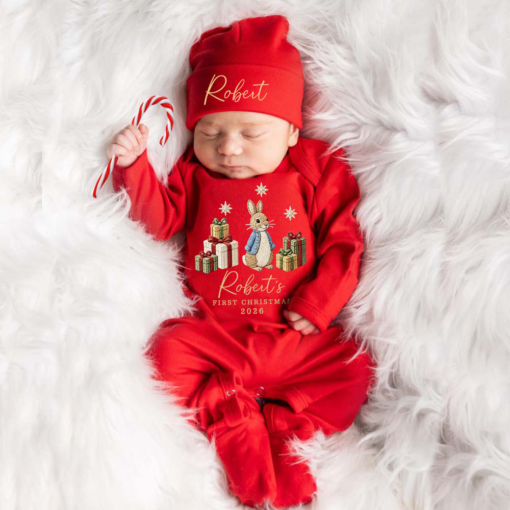 Personalized Baby Cute Design First Christmas Outfit Set | MCGift381