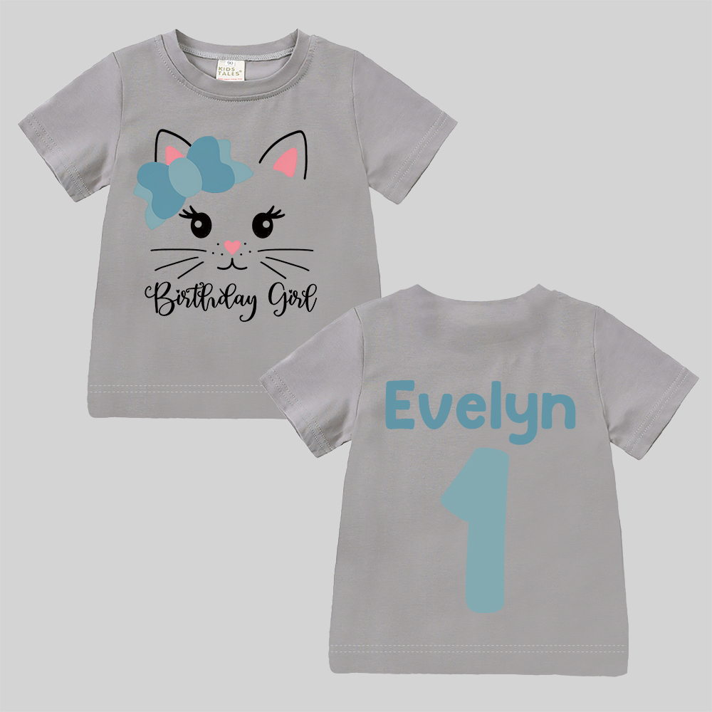 Personalized Cat Theme Kitten Birthday T-Shirt | inBirth32