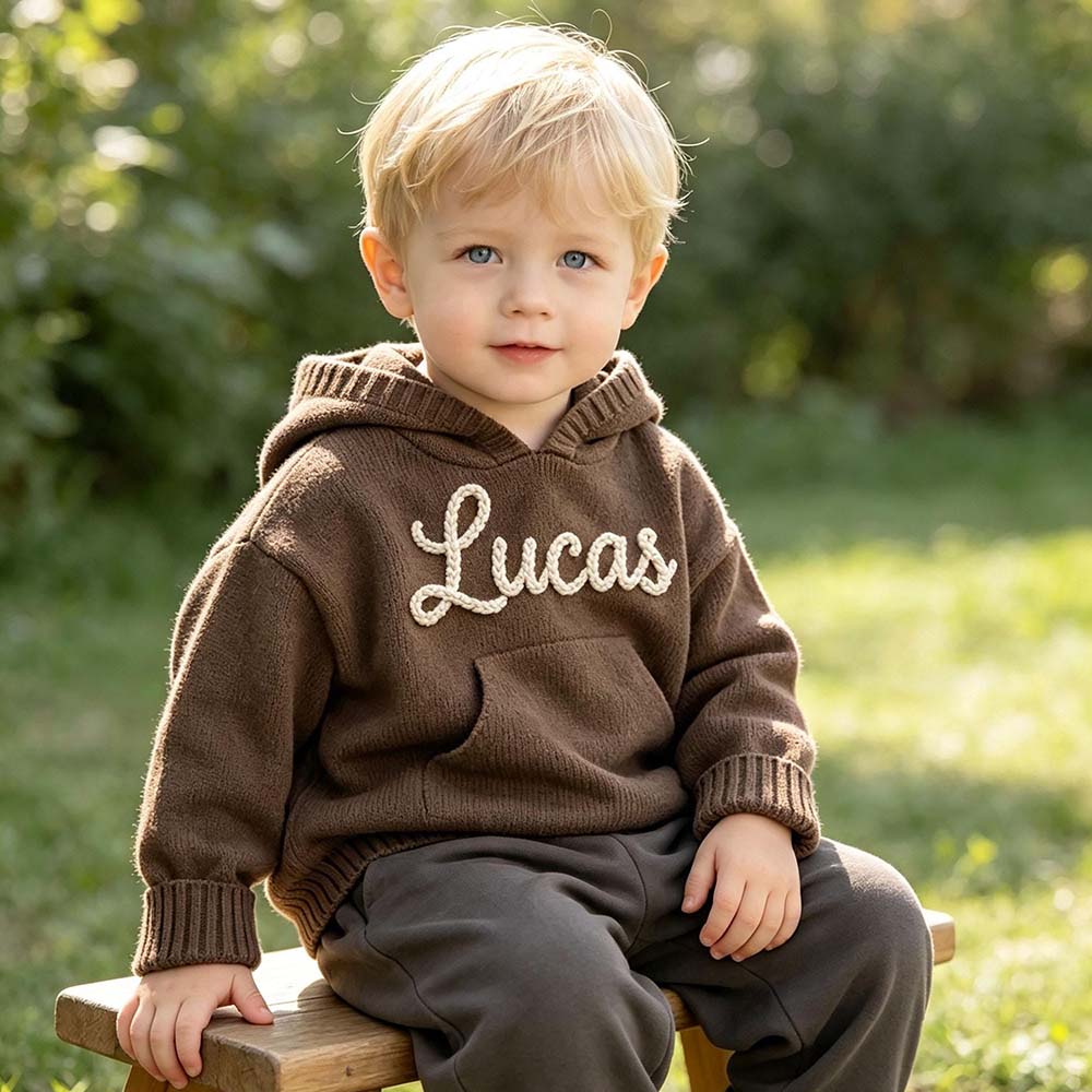 Personalized Hand Embroidered Kids Hoodie Sweater | CWBaby528