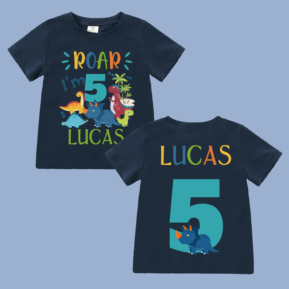 Personalized Dinosaur ROAR Party Birthday T-Shirt | inBirth02