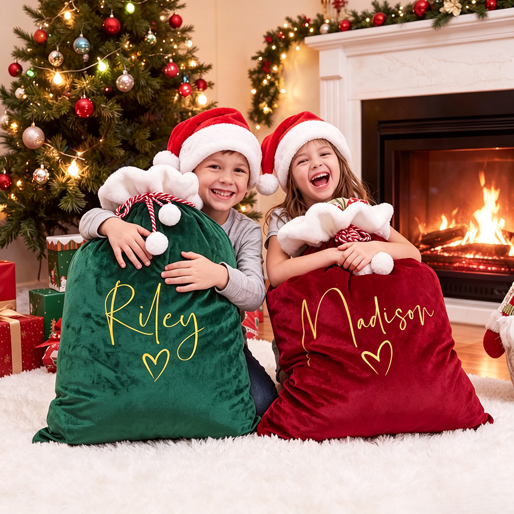 Personalized Christmas Velvet Santa Sack for Gifts | MCGift102
