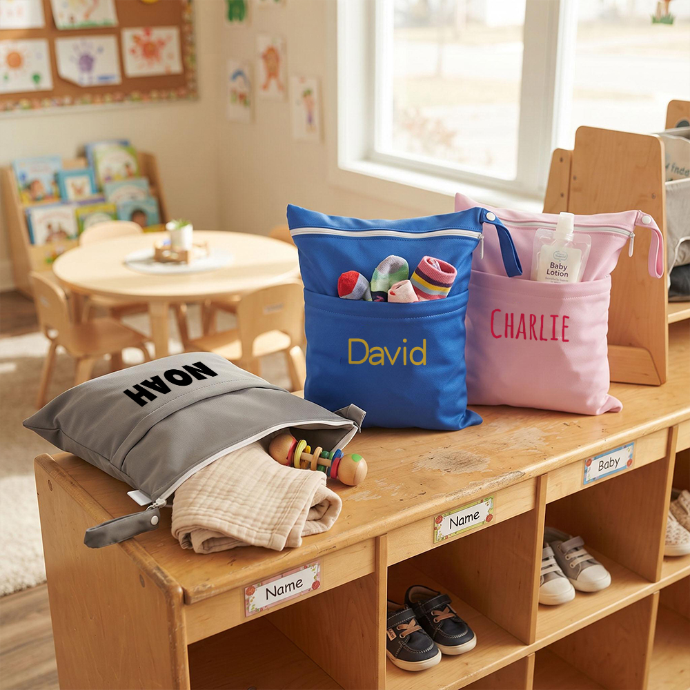 Personalized Waterproof Daycare Pouch For Kids Spare Clothes | CWBaby537