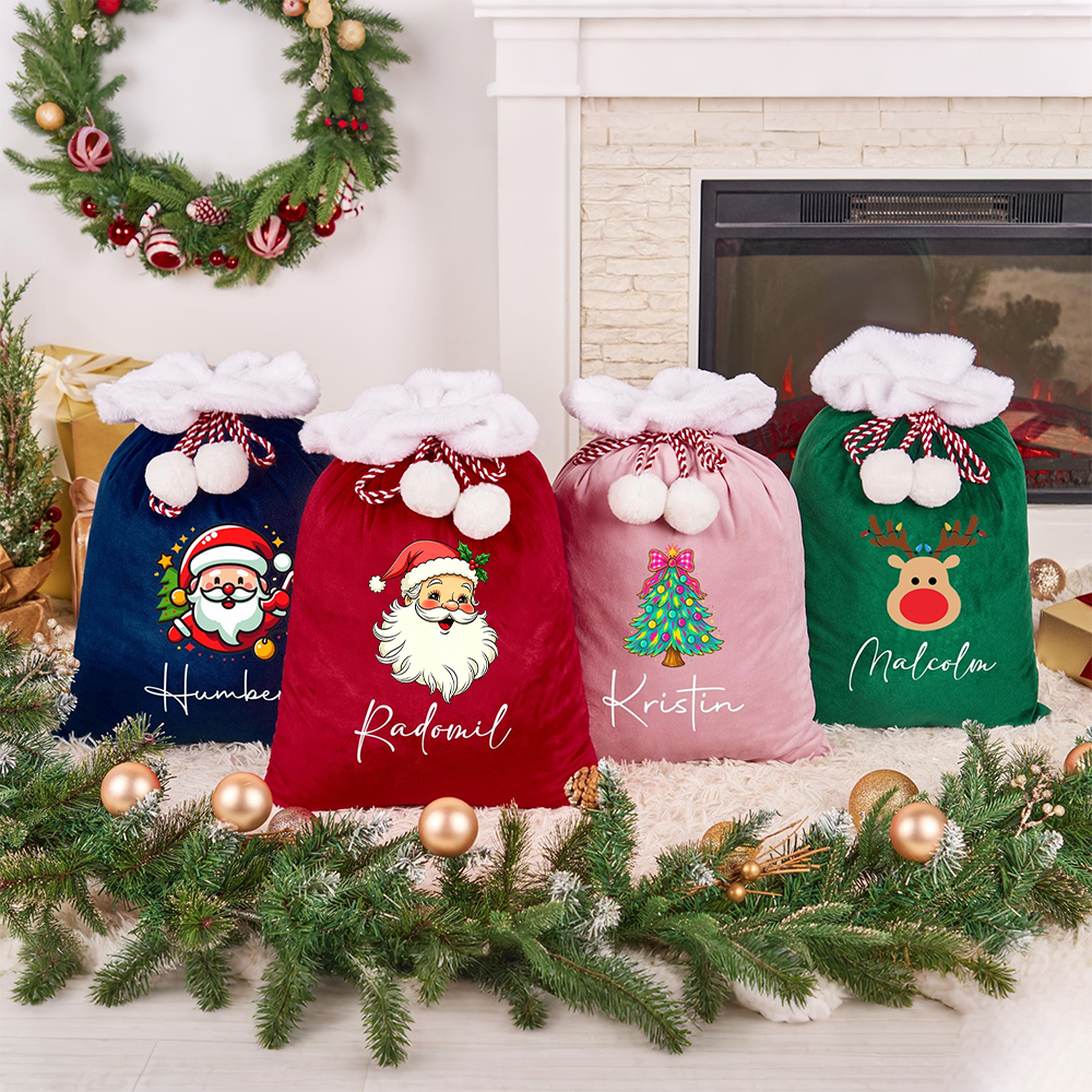Personalized Christmas Santa Family Sack with Name | MCGift393