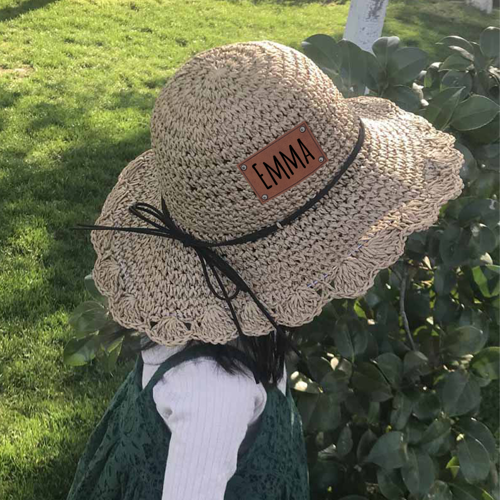 Personalized Summer Leather Patch Straw Hat for Comfort & Unique | CWB