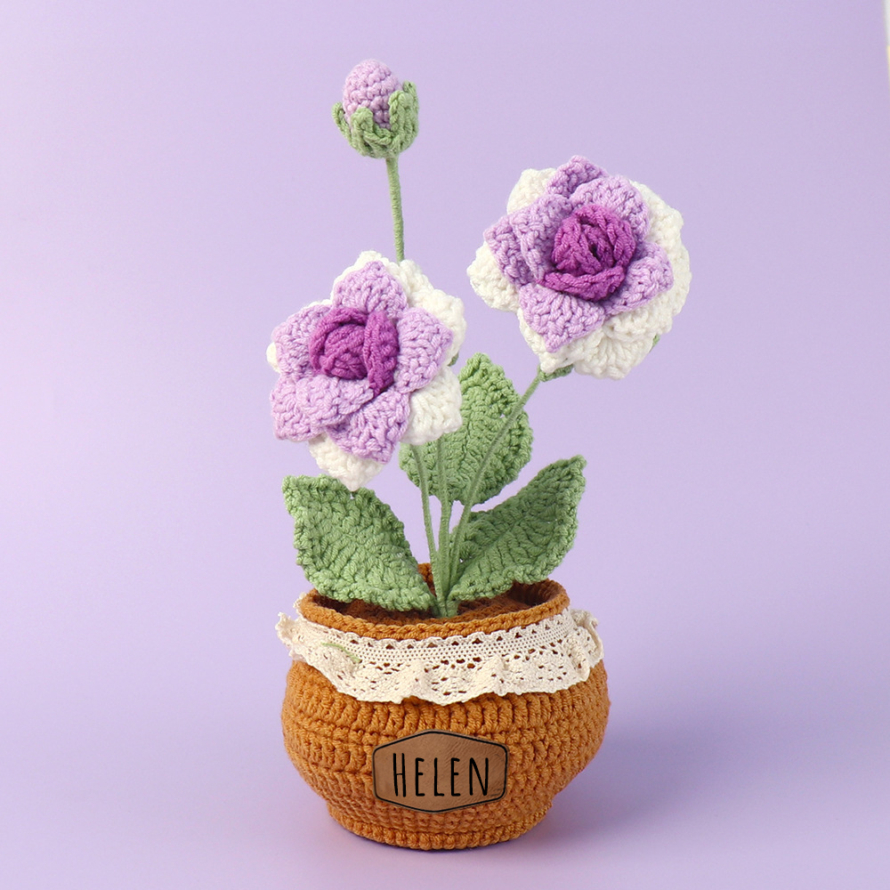 Personalized Crochet Flower in the Pot｜Gift For Mom  | CWMom17