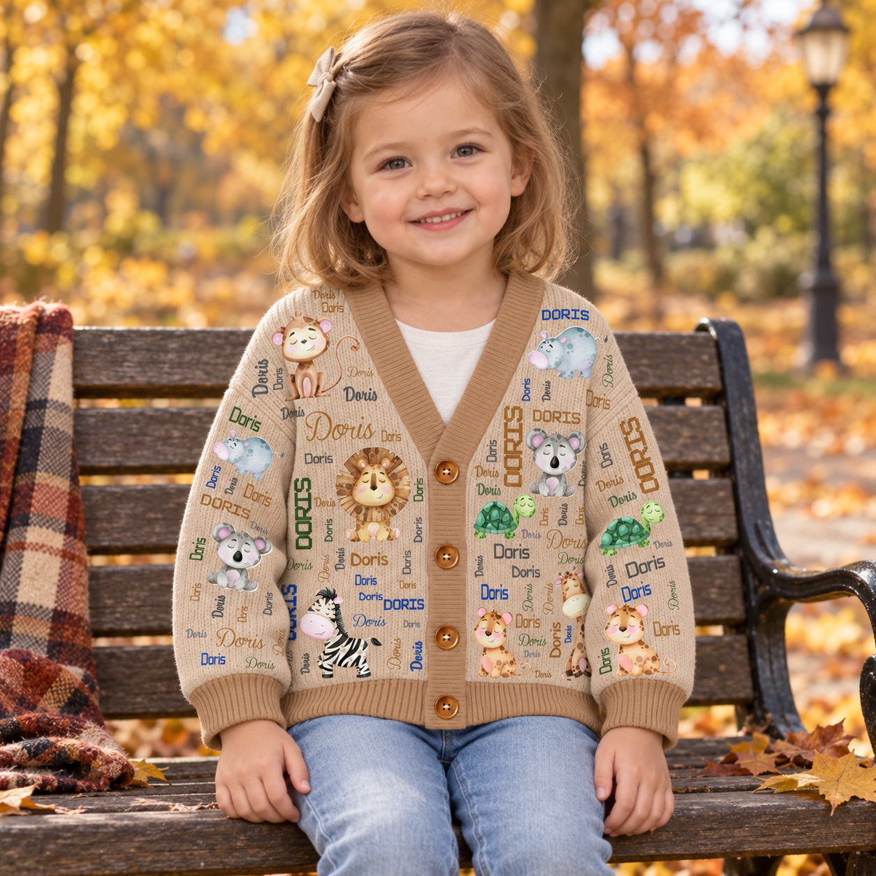 Personalized Lovely Kids Adorable Animals Knit Sweater | CWSweater17
