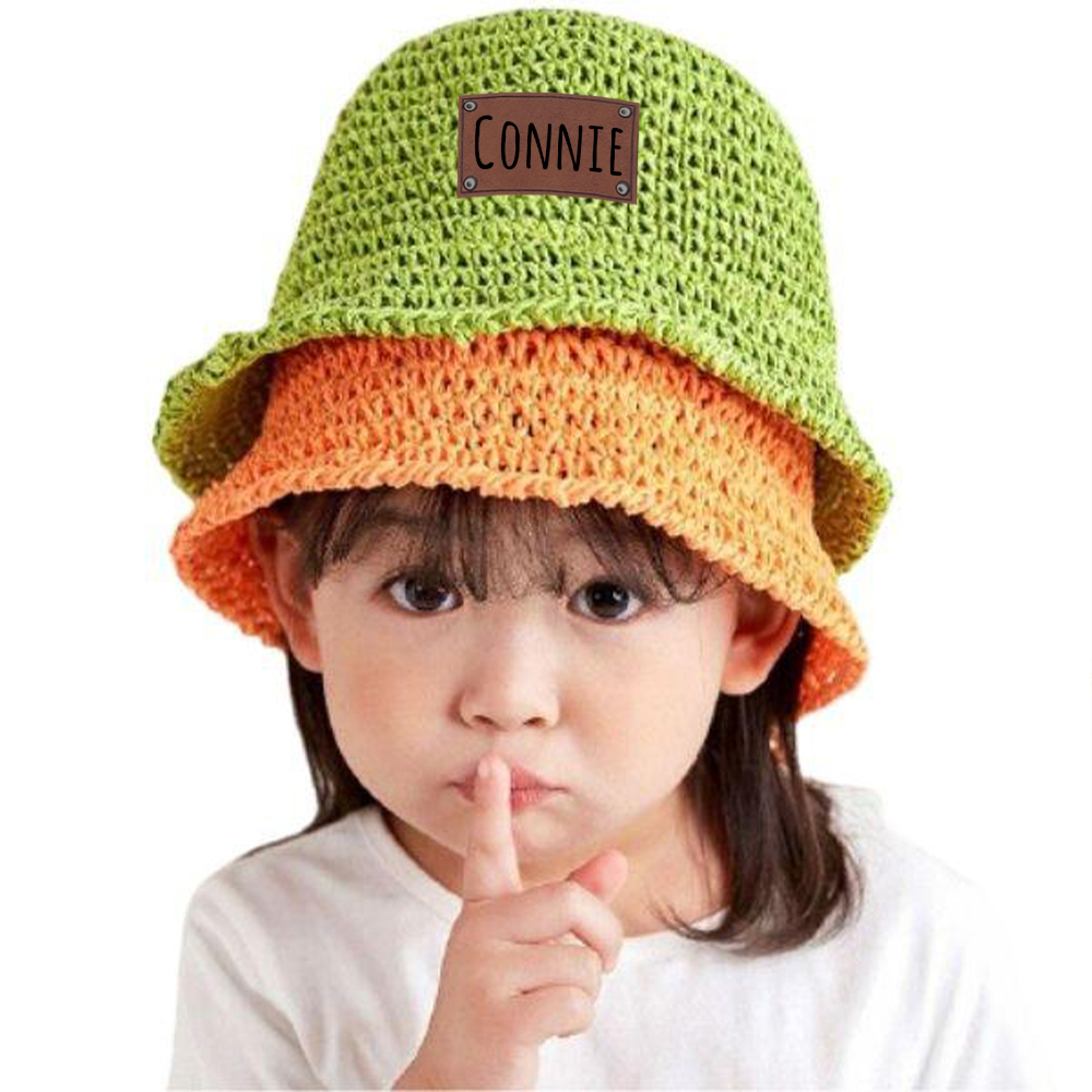 Personalized Colorful Leather Patch Straw Hat for Comfort & Unique | CWBeach86