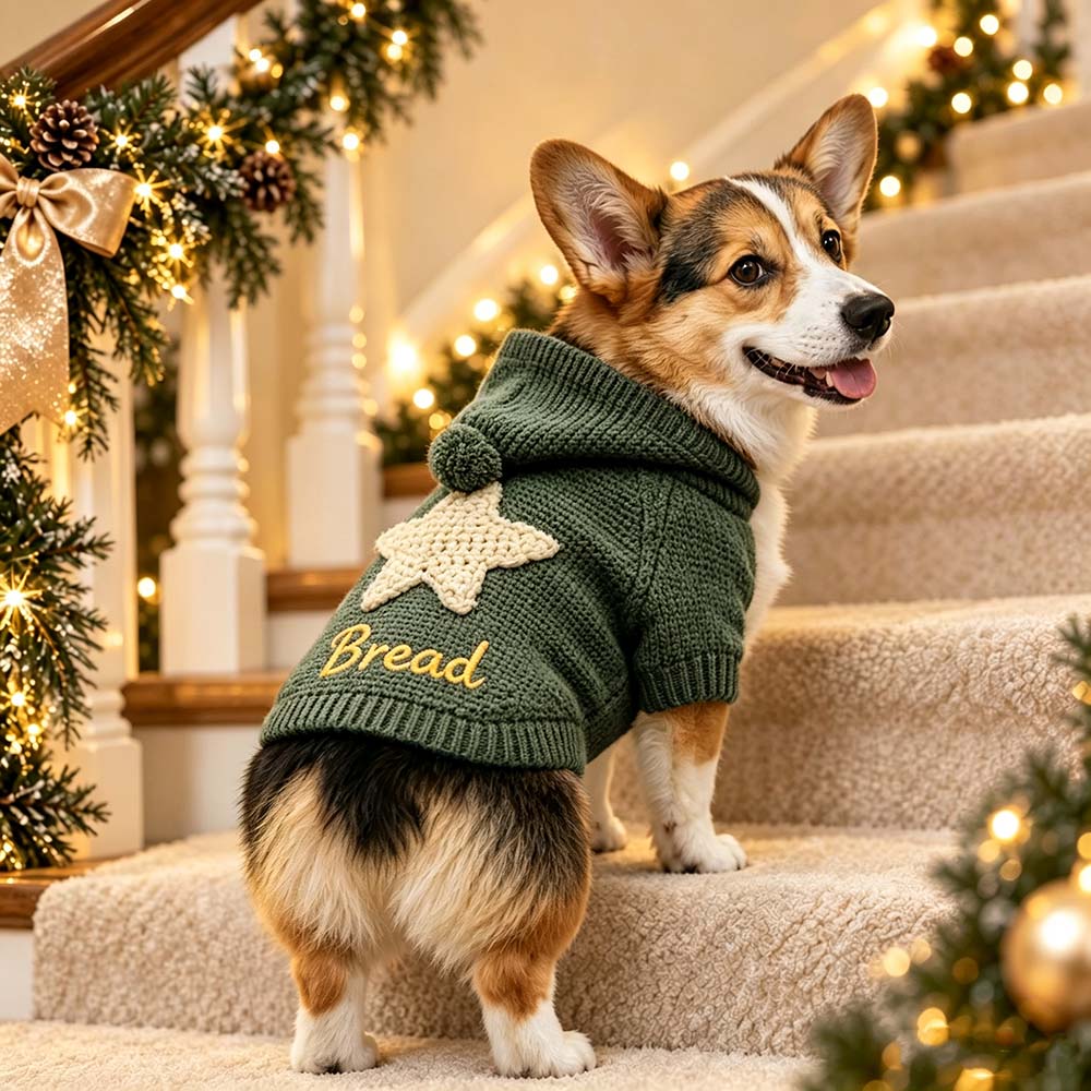Personalized Embroidered Pets Christmas Knit Sweater | MCGift413