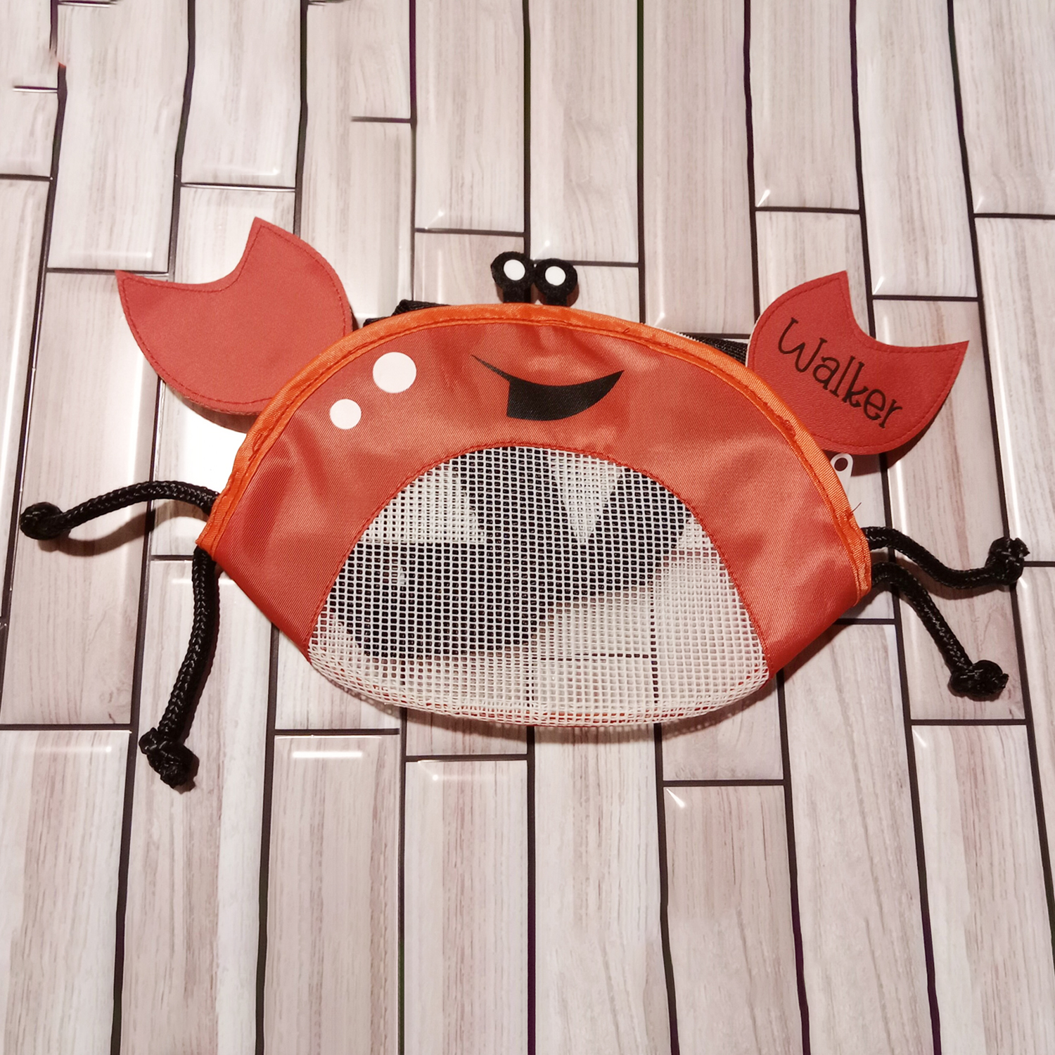 Personalized Crab Seashell Zipper Mesh Beach Bag | CWBeach90