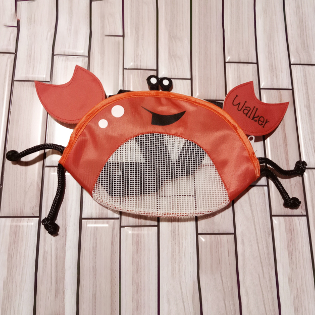 Personalized Crab Seashell Zipper Mesh Beach Bag | CWBeach90