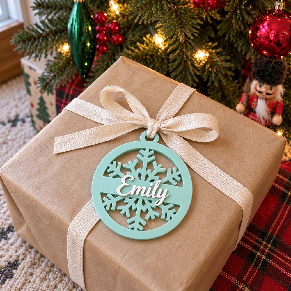 Personalized Christmas 3D Printed Snowflake Ornament | MCGift412