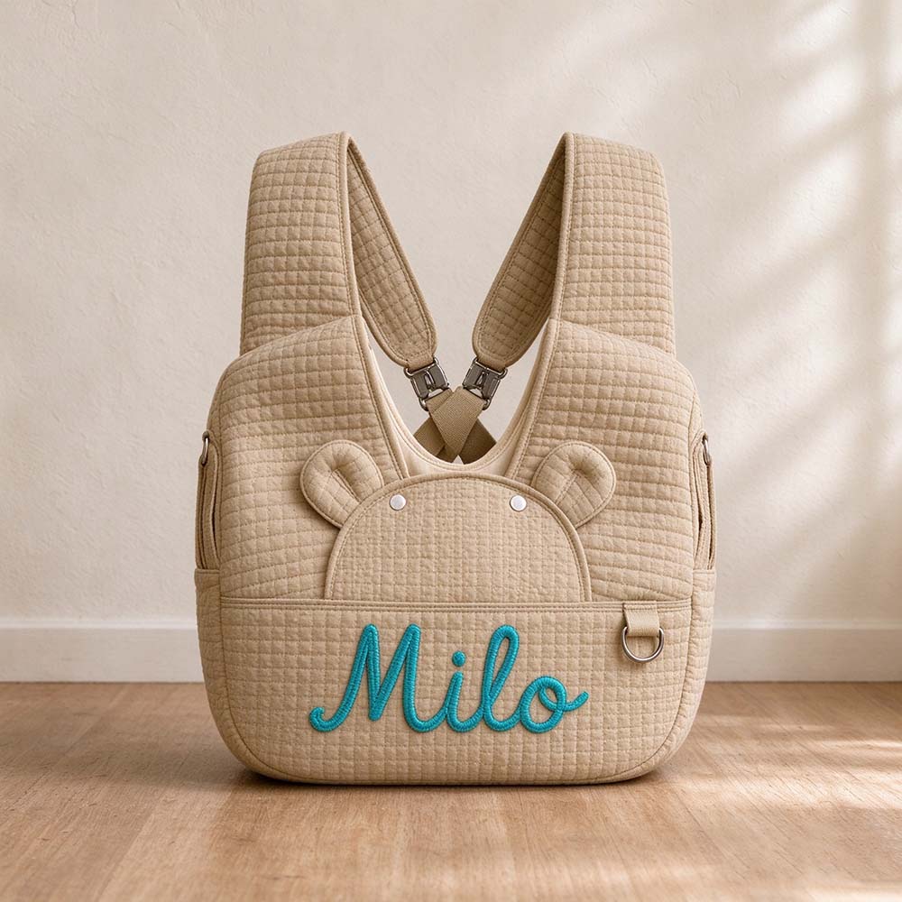 Personalized Hand Embroidered Quilted Pet Carrier Bag | BKPet605