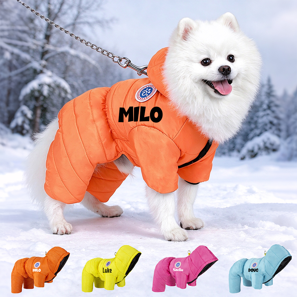 Personalized Pet Winter Warm Windproof Puffer Jacket | BKPet609