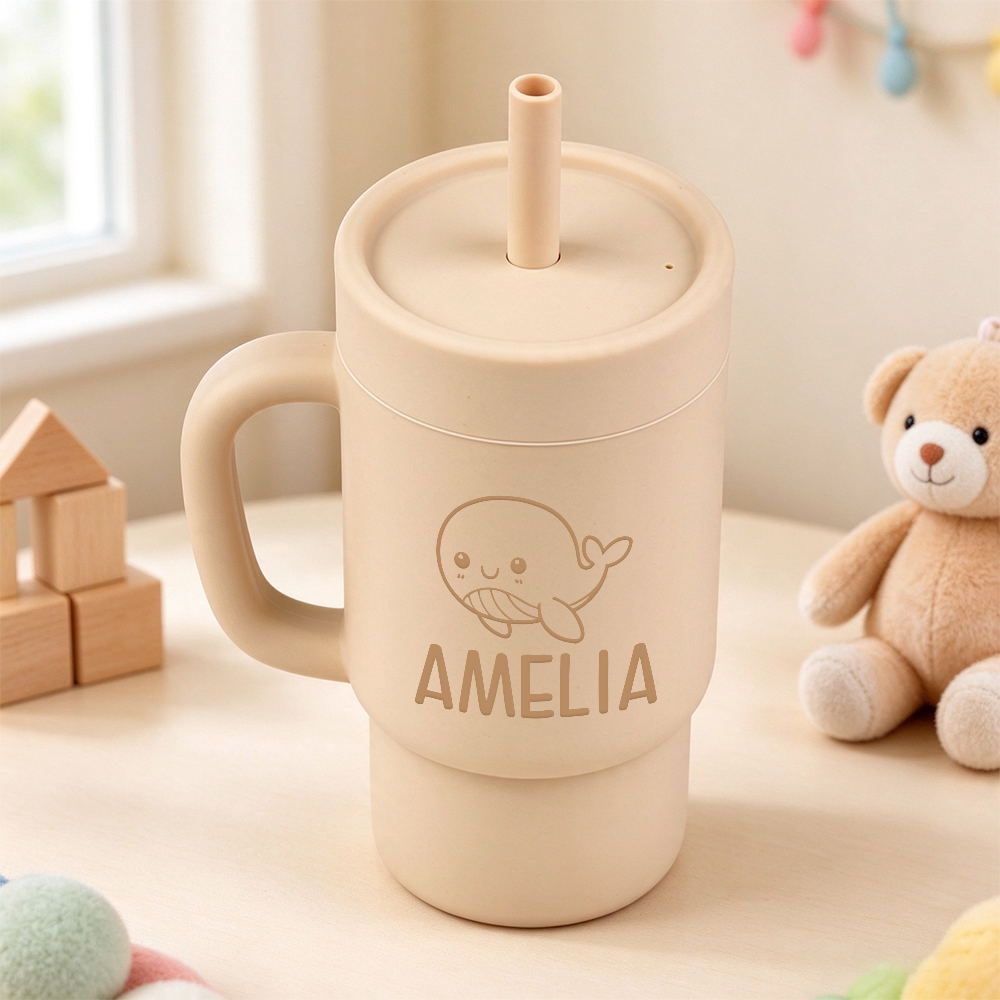 Personalised 10oz Stainless Steel Sippy Cup for Kids | KidCup10