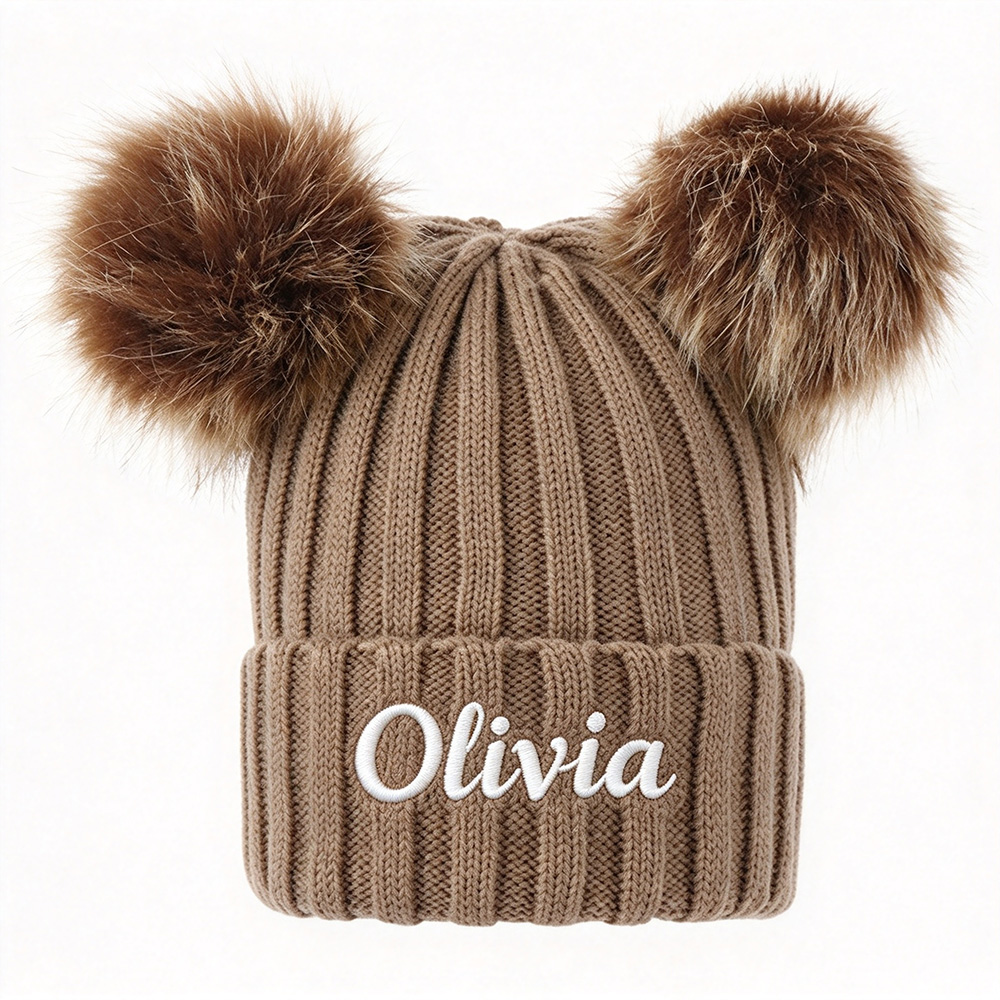 Personalized Embroidery Kid & Adult Pom Pom Hat for Comfort & Unique | HSKid07