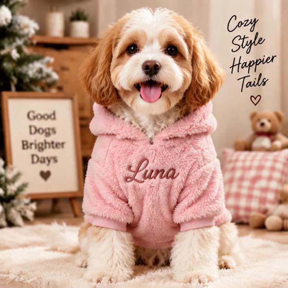 Personalized Embroidered Pets Cozy Fleece Hoodie | BKPet638