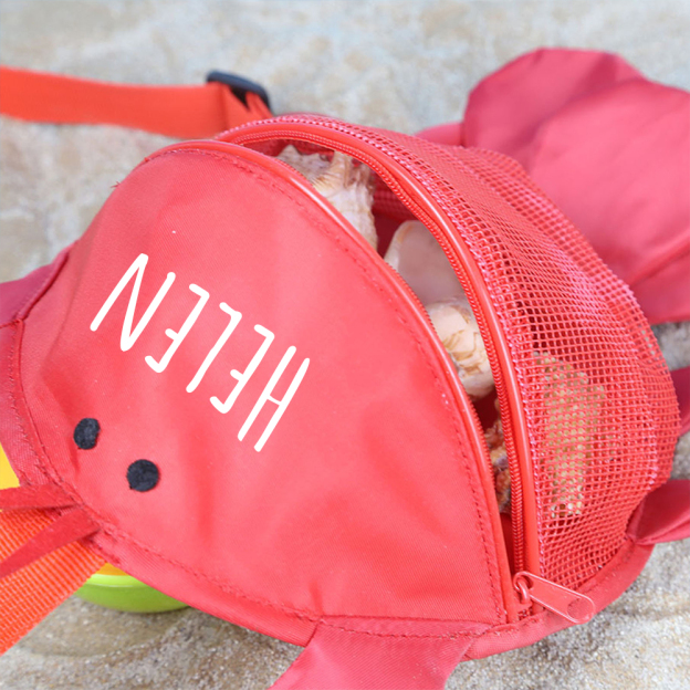 Personalized Lovely Lobster Seashell Zipper Mesh Beach Bag | CWBeach94