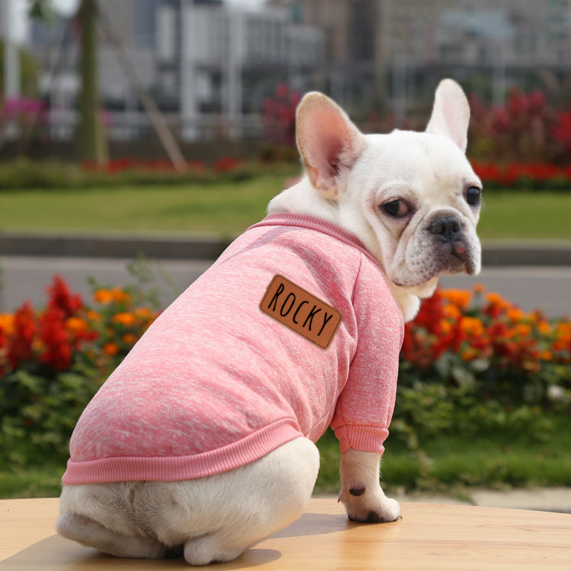 Personalized Leather Patch Pets Color Sweater | BKPet57