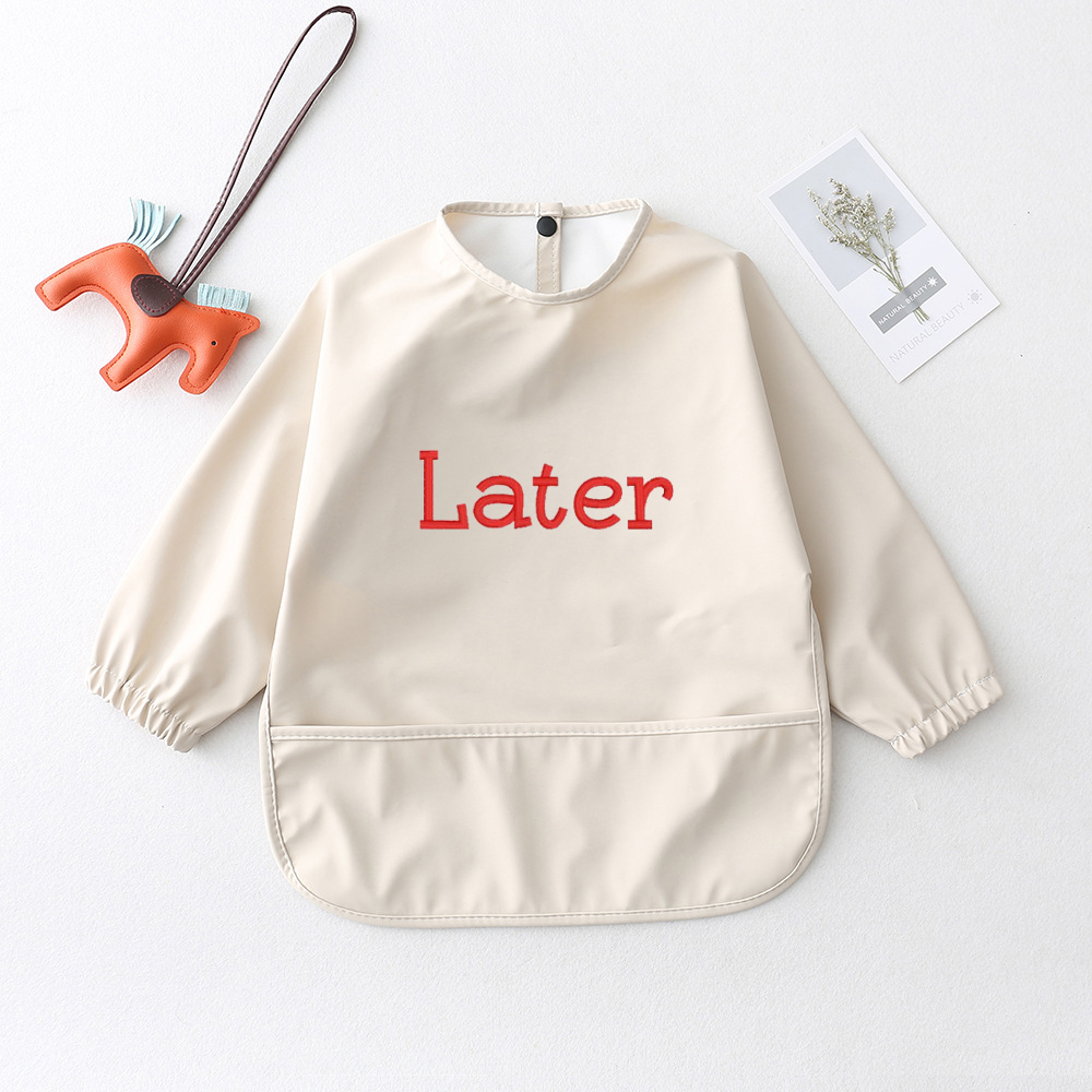 Personalised Baby Long Sleeve Waterproof Color Bib  | CWBaby61