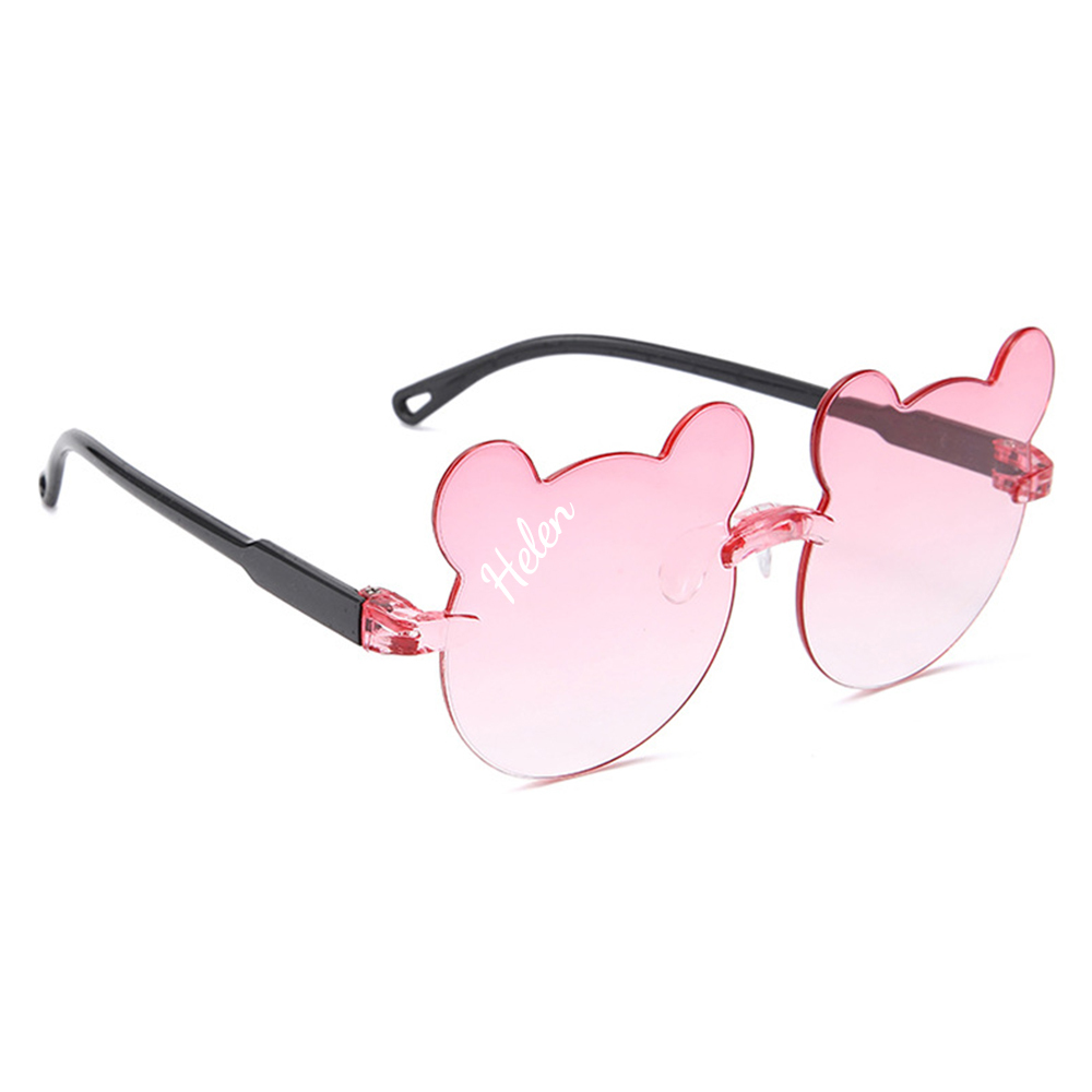 Personalized Bear Outline Rimless Sunglasse For Kids | CWBeach101