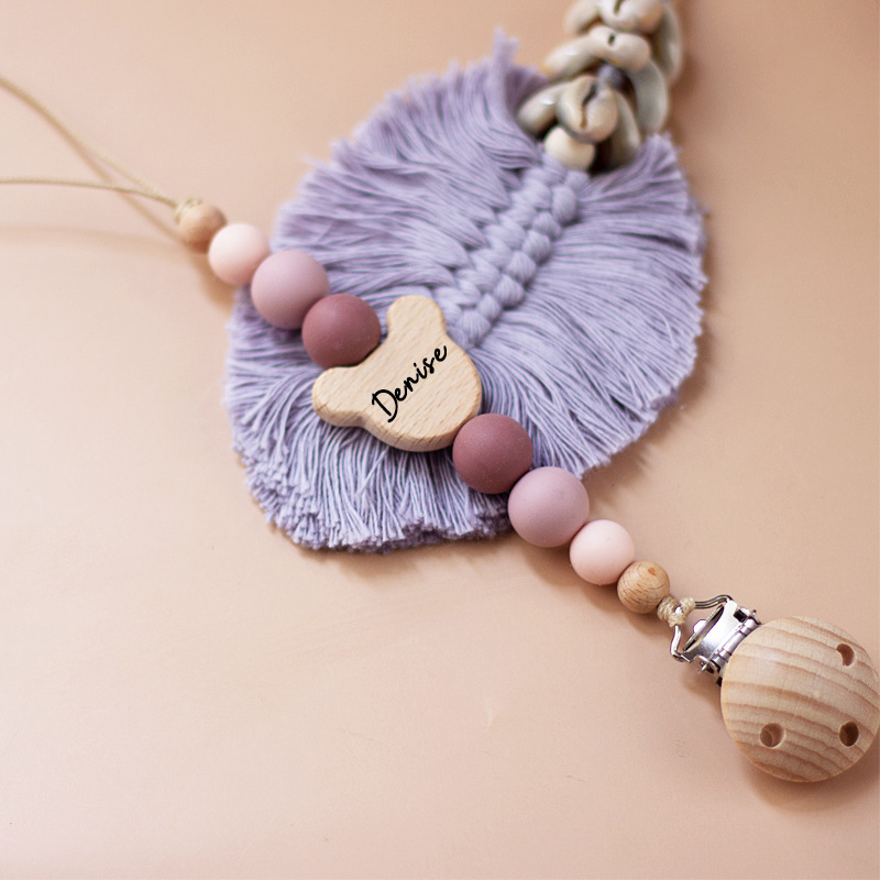 Personalized Baby Pacifier Color Bead Clip | CWBaby63