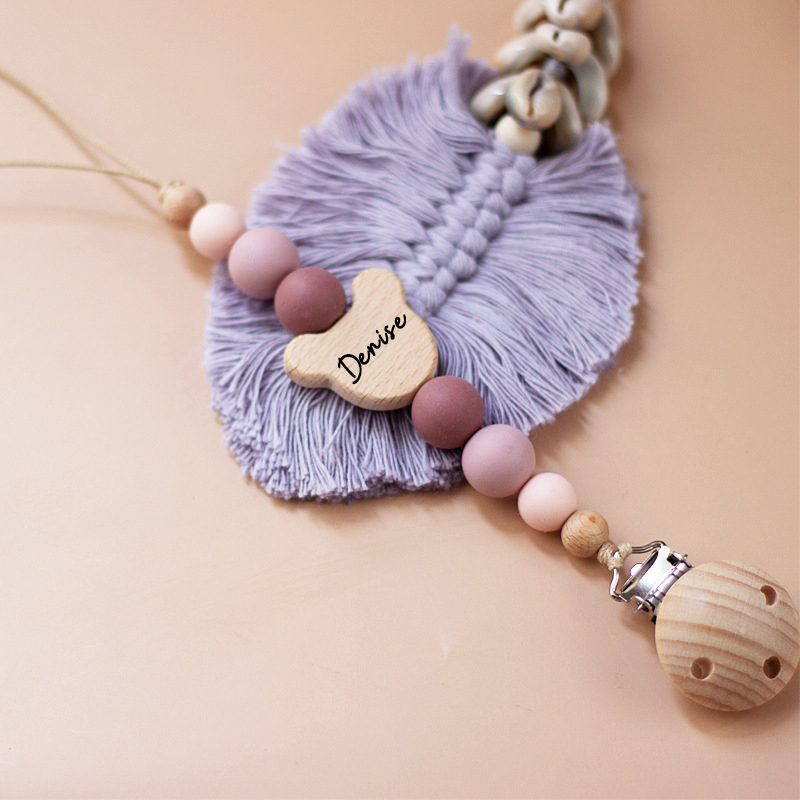 Personalized Baby Pacifier Color Bead Clip | CWBaby63