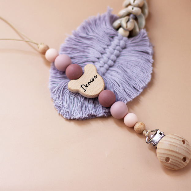 Personalized Baby Pacifier Color Bead Clip | CWBaby63