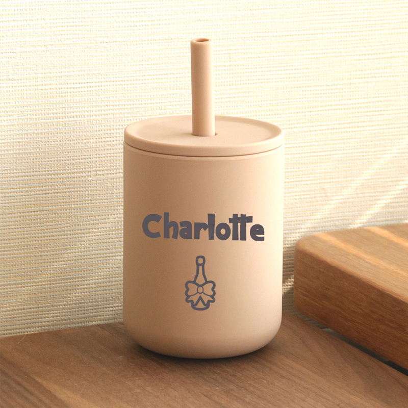 Personalised Baby Food Grade Sippy Silicone Cup  | CWBaby65