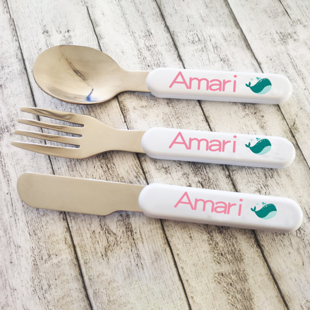 Personalised Kid Utensil Sets-Fork, Knife, Spoon  | CWBaby69