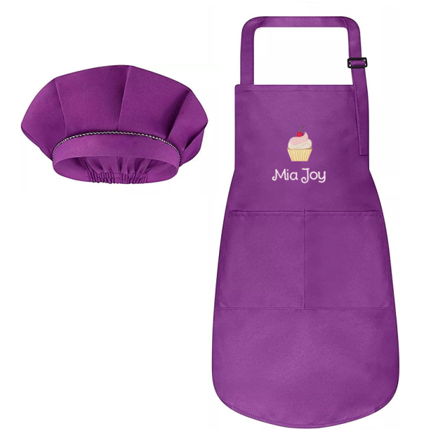 Personalized Embroidery Color Apron and Hat Set for Kid | Apron26