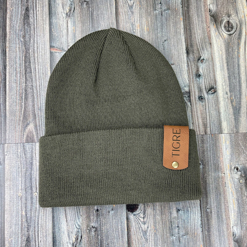 Personalized Leather Tag Infant Beanie for Comfort & Unique | HSKid31