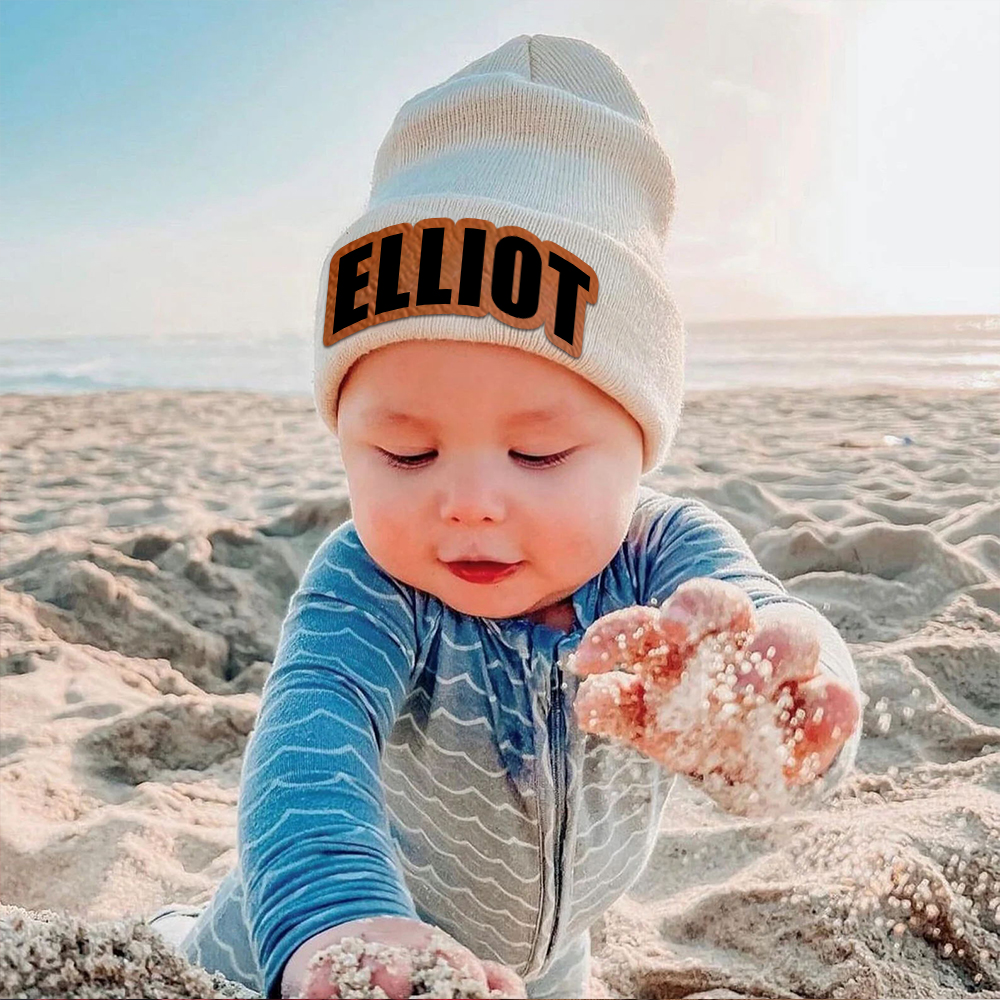 Personalized Leather Patch Beanie for Comfort & Unique | HSKid33