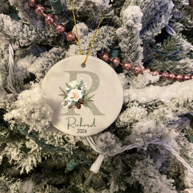 Personalized Family Monogram Christmas Ornament | MCGift36