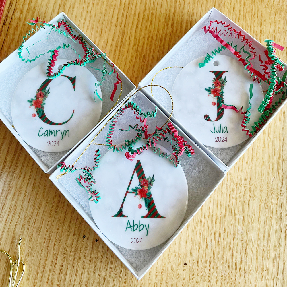 Personalized Christmas Monogram Ornaments Decoration | MCGift32