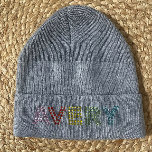 Personalized Kid Sparkly Rhinestone Beanie for Comfort & Unique | HSKid43