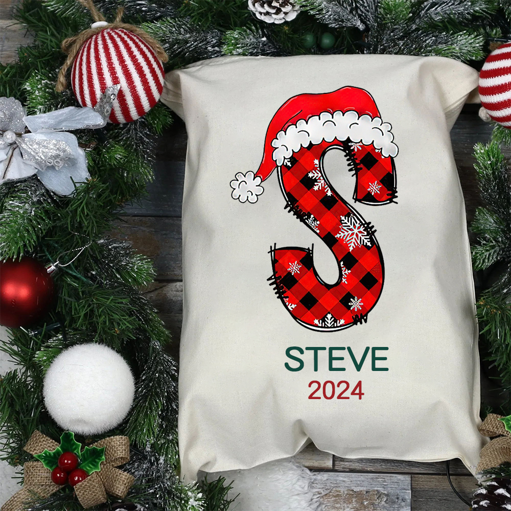 Personalized Name & Initial Christmas Gift Sack | MCGift62