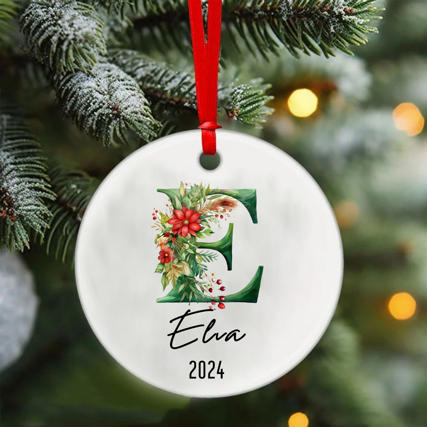 Personalized Christmas Monogram Ornaments Decoration | MCGift5711