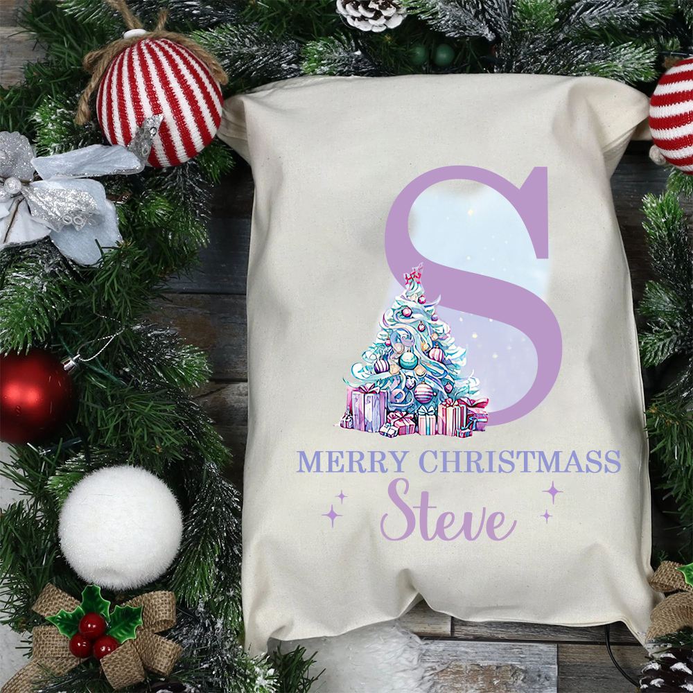 Personalized Name & Initial Christmas Gift Sack | MCGift67