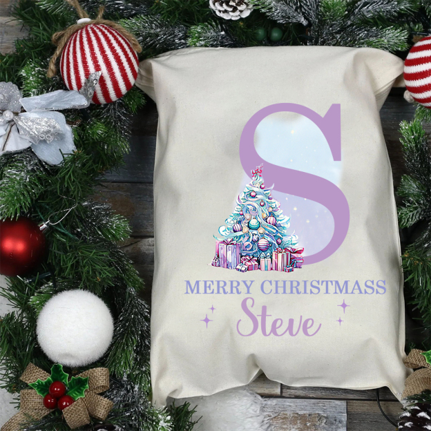 Personalized Name & Initial Christmas Gift Sack | MCGift67