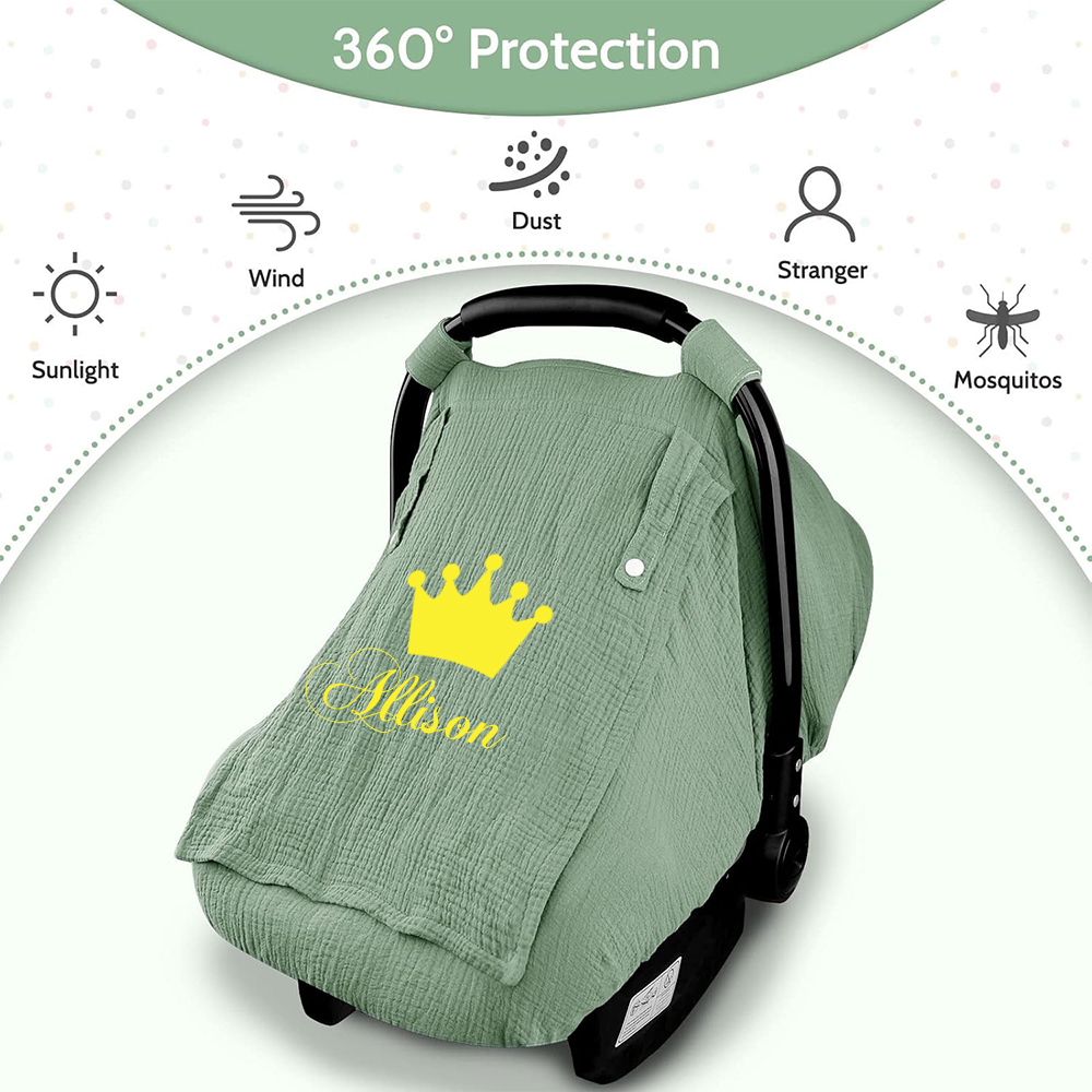 PersonalizedMuslin Car Seat Covers for Babies | CWBaby62