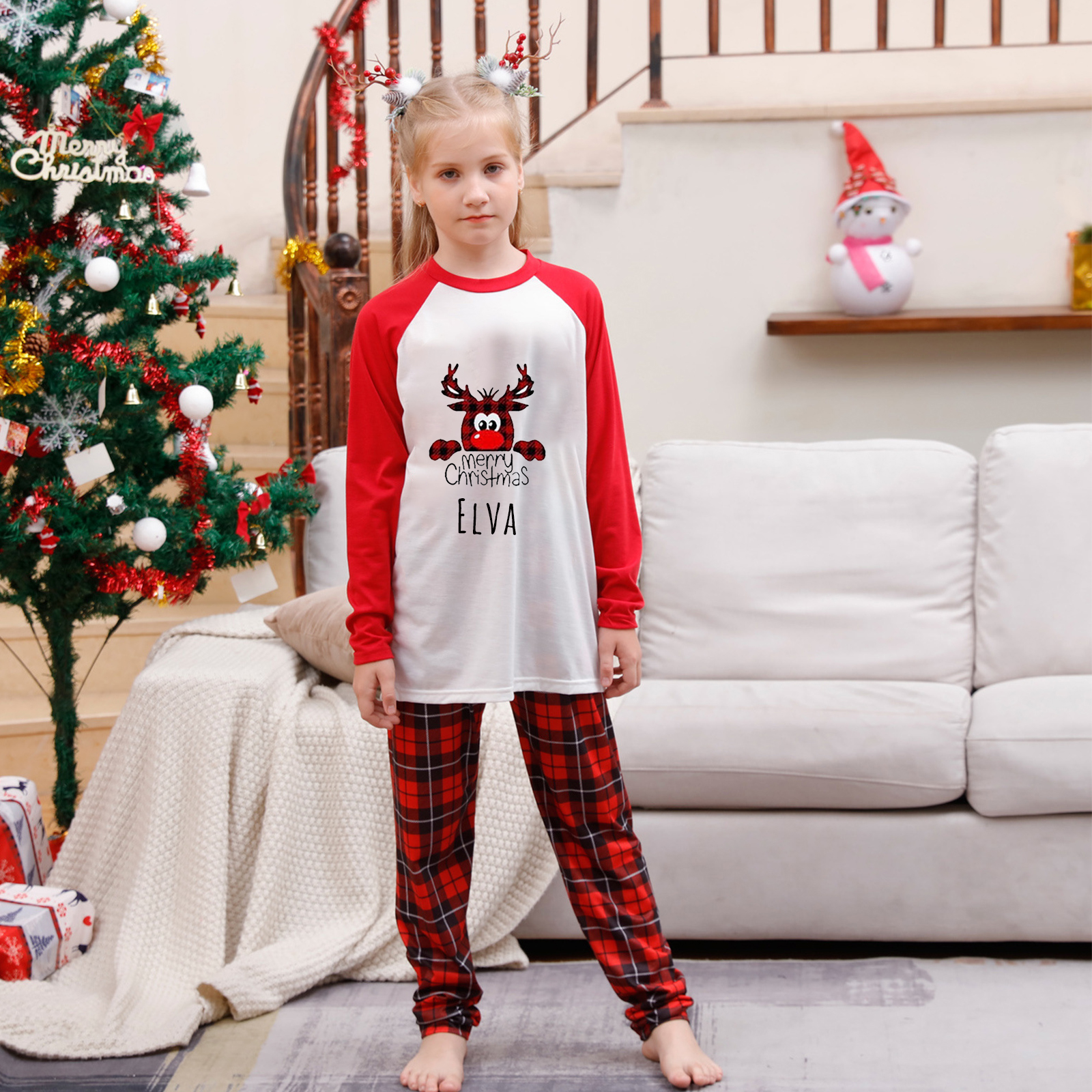 Personalized Matching Family Christmas Pajamas Set | CWFamily09