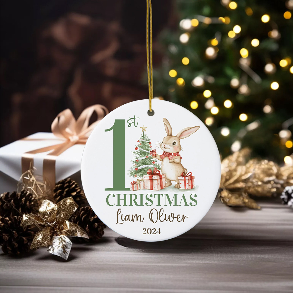Personalized Cute Bunny Christmas Ornaments Decoration | MCGift5716