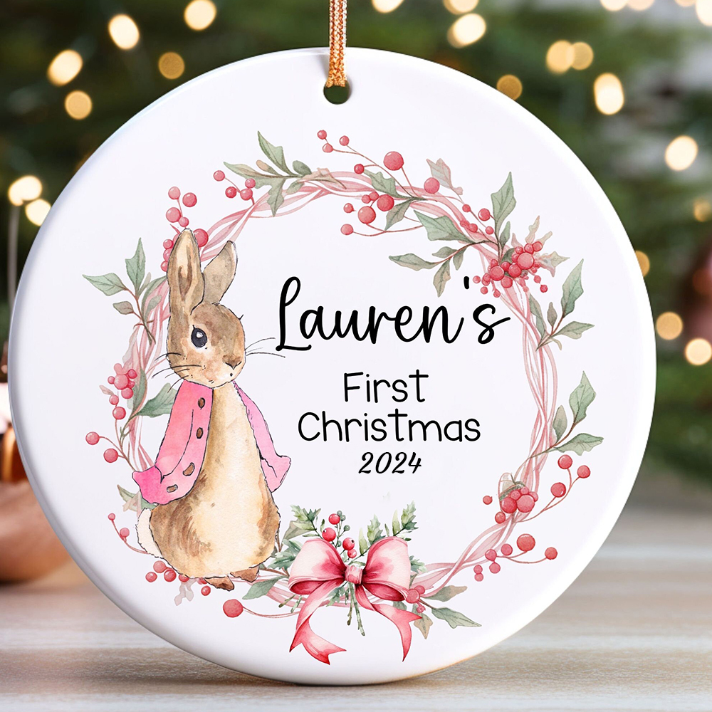 Personalized Lovely Bunny Christmas Tree Ornaments Decoration | MCGift5718