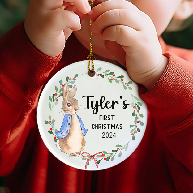Personalized Lovely Bunny Christmas Tree Ornaments Decoration | MCGift5718
